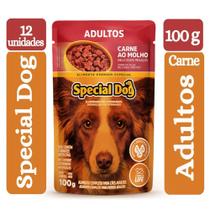 Caixa C/12 Un Ração Special Dog Adulto Carne Sachê 100g Caixa C/12 Un Ração Special Dog Adulto Carne Sachê 100g