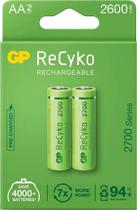 Caixa c/ 2 pilhas AA 2600 mAh recarregáveis da GP Recyko, modelo GPRHCH83E000