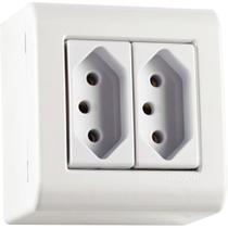 Caixa C/2 Tomadas 2P+T 10A/250V Tramontina Caixa C/2 Tomadas 2P+T 10A/250V Tramontina