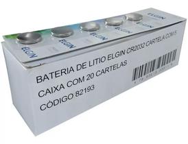 Caixa C/ 20 Cartelas Bateria Moeda Cr2032 3v Elgin Atacado