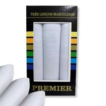 Caixa c/ 3 Lenço Algodão Puro Branco 39cm Premier Caixa c/ 3 Lenço Algodão Puro Branco 39cm Premier