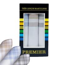 Caixa c/ 3 Lenço de Bolso Masculino Blanc 39cm Premier