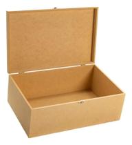 Caixa C/Fecho 30X20X10 Em Mdf Cru Caixa C/Fecho 30X20X10 Em Mdf Cru