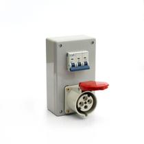 Caixa c/ tomada e disjuntor 3p+t 16a 380/440v strahl cd-4046 Caixa c/ tomada e disjuntor 3p+t 16a 380/440v strahl cd-4046