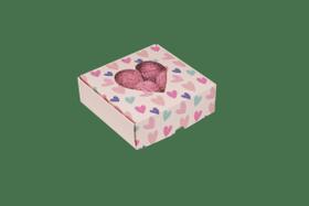 Caixa c/ visor coração 09 doces amor em cores c/10 unidades Caixa c/ visor coração 09 doces amor em cores c/10 unidades