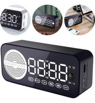 Caixa Caixinha De Som Bluetooth Rádio Relógio Despertador Fm