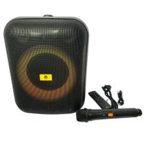 Caixa Caixinha de Som DJ Party D2611 80w RMS, Portatil, Mic, Aux, Bluethooth, USB, TWS Led Alça