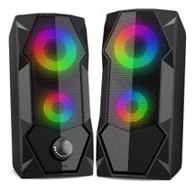 Caixa Caixinha De Som Gamer Led Rgb Subwoofer Pc P2 10w Rms