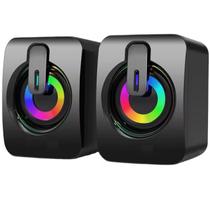 Caixa Caixinha De Som Pc Notebook Gamer Usb Led Rgb Potente - LEHMOX