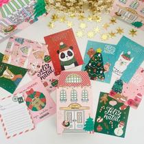 Caixa casinha com Mini cartoes de Natal buendia ppc5152