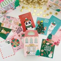 Caixa casinha com mini cartoes de natal buendia ppc5152