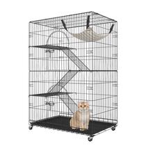 Caixa Cat Cage VEVOR Catio com rodas giratórias de 4 níveis Caixa Cat Cage VEVOR Catio com rodas giratórias de 4 níveis