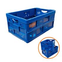 Caixa Cesto Dobravel 60 L Organizadora Multiuso até 20 kg Empilhável Leve Resistente Para Supermercado Roupas Brinquedos