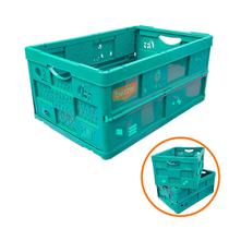 Caixa Cesto Dobravel 60 L Organizadora Multiuso até 20 kg Empilhável Leve Resistente Para Supermercado Roupas Brinquedos