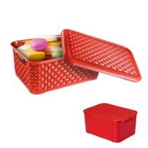 Caixa Cesto Organizador c/ Tampa 4 Litros Cores