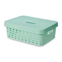 Caixa Cesto Organizador Com Tampa 11 L - Várias Cores Caixa Cesto Organizador Com Tampa 11 L - Várias Cores