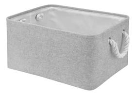 Caixa Cesto Organizador De Tecido Linho Dobrável 42X32X20 Cm