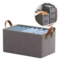 Caixa Cesto Organizador Dobrável Reforçado Grande 47x28x19cm com Alças