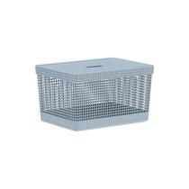 Caixa Cesto Organizador Grande Grid Com Tampa 20 Litros - Ou