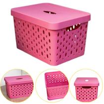 Caixa Cesto Organizador Multiuso Empilhável 17 L Rosa Bebê orgbrasil 000.028 Caixa Cesto Organizador Multiuso Empilhável 17 L Rosa Bebê orgbrasil 000.028