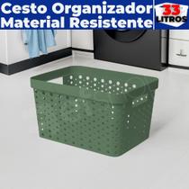 Caixa Cesto Organizador Multiuso Rattan S/ Tampa 33 LITROS (46x34x24)