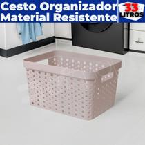 Caixa Cesto Organizador Multiuso Rattan S/ Tampa 33 LITROS (46x34x24)