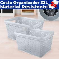 Caixa Cesto Organizador Multiuso Rattan S/ Tampa 33 Litros (46x34x24)