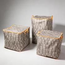 Caixa Cesto Organizador Para Roupas E Brinquedos Kit 3 Peças