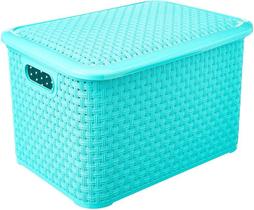 Caixa Cesto Organizador Plastico C/ Tampa 16L 1393 Lig Brin