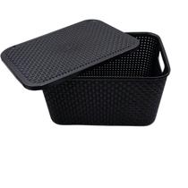 Caixa Cesto Organizador Preto Multiuso Brinquedos 15 Litros
