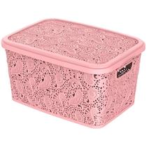 Caixa Cesto Organizador Rosa Uninjet 17l Floral