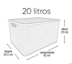 caixa /Cesto P/ Brinquedos Organizador Rattan 20l Preto - Arqplast