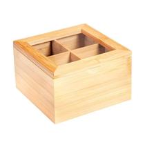 Caixa cha bambus 16x16x10 cm nt com Caixa cha bambus 16x16x10 cm nt com
