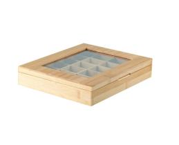 Caixa Chá Ou Sense 6 Divisórias Bambu 21,5x16x9 Cm Caixa Chá Ou Sense 6 Divisórias Bambu 21,5x16x9 Cm