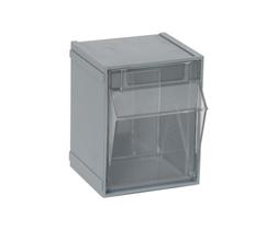Caixa cinza transparente Tip Out Bin System Quantum QTB405 com 5