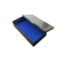 Caixa cirurgica inox 28x14x06cm com manta azul