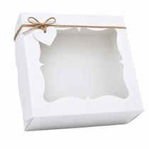 Caixa Clássica Branca 20x20x6 com visor - 20 unidades Caixa Clássica Branca 20x20x6 com visor - 20 unidades