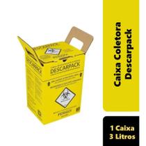 Caixa Coletor 3L Descarpack Descarte Material Hospitalar - Descaparck
