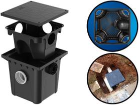 Caixa Coletora De Gordura Plástico Com Cesto Coletor E Tampa Até 42 Litros Cor Preto Herc