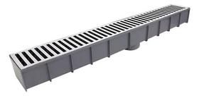 Caixa Coletora Linear Pluvial Com Grelha Alumínio 19,5x98cm