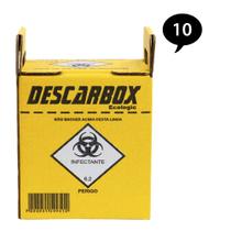 Caixa Coletora Perfurocortante Amarela 20 Litros (DESCARBOX) - 10 Unidades