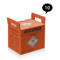 Caixa Coletora Perfurocortante Laranja 13 Litros (DESCARBOX) - 10 Unidades