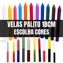 Caixa com 1/2 Kg - Meio Quilo de Vela Palito 18 cm - Velas por KG Brancas - Coloridas - Bicolores