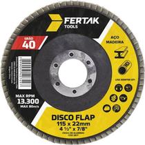 Caixa com 10 Discos de Lixa Flap 4.1/2" Grão 40 Fertak