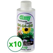 Caixa com 10 Fertilizante Para Mudas Flores Plantas - Dimy 120mL