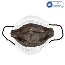 Caixa com 10 Máscaras Descartáveis Infantis Preto Miralupa com Filtro Synergex e Clipe para Nariz