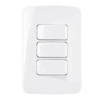 Caixa com 10 unidades - mg b3 conj 3 interruptores paralelos 4x2 branco (19450)