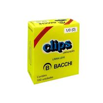 Caixa com 100 clips galvanizados 1/0 (0) clipes bacchi novos