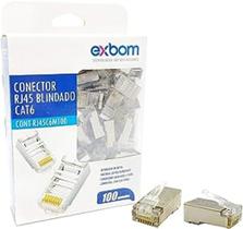 Caixa com 100 conectores RJ45 Blindado / CAT6 - Exbom