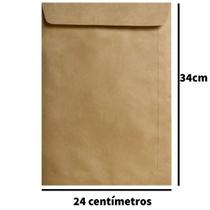 Caixa com 100 Envelopes A4 Saco Kraft Pardo 24x34cm de 80 Gramas Espessura Tilibra